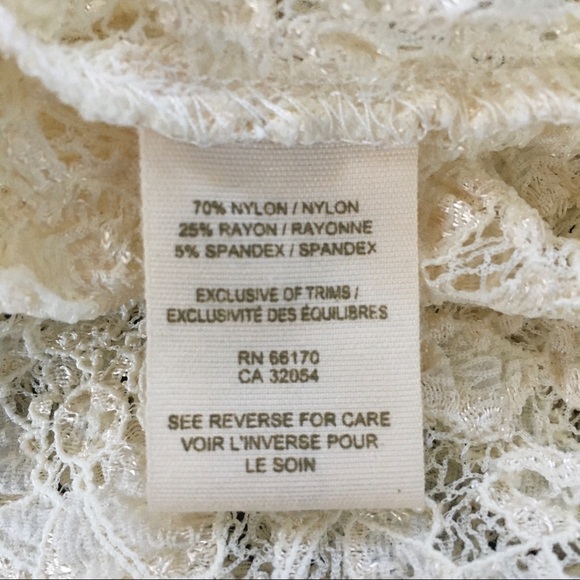 Free People Lace Peplum See Thru Button Top Long Sleeve NWT - Picture 7 of 7